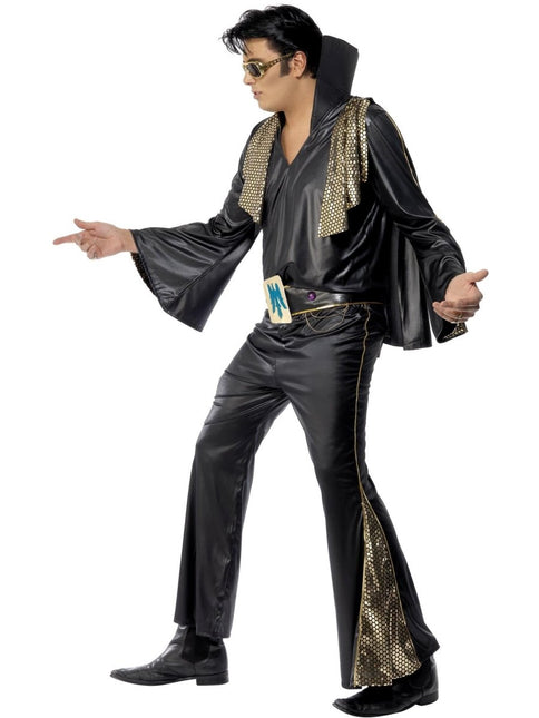 Elvis Kostuum, Zwart & Goud van Smiffys koop je bij Partywinkel