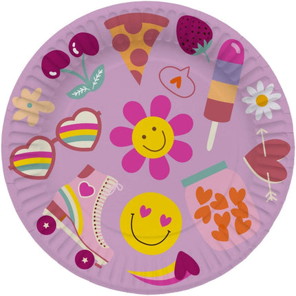 Emoij Borden Papier 23cm 8st van Folat koop je bij Partywinkel