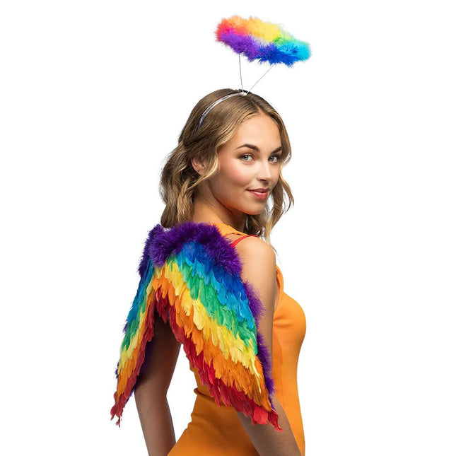 Engel Accessoireset Regenboog 2 delig van Boland koop je bij Partywinkel