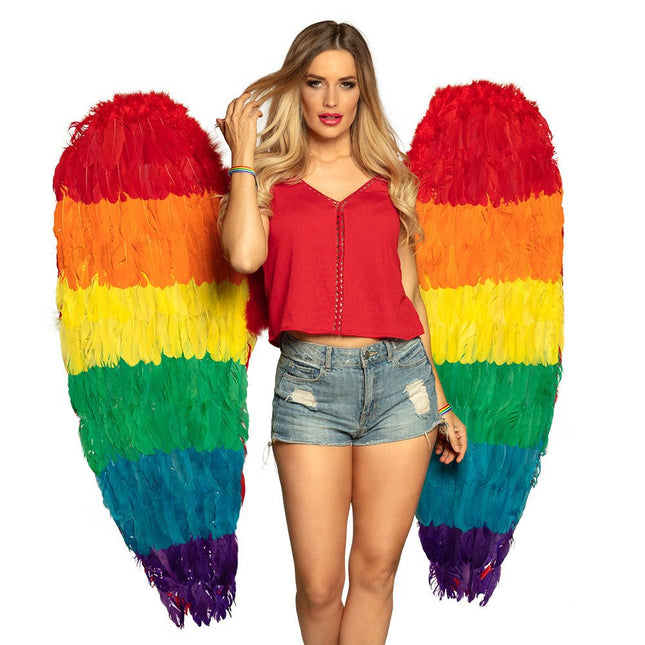 Engelenvleugels Regenboog 1,2m van Boland koop je bij Partywinkel