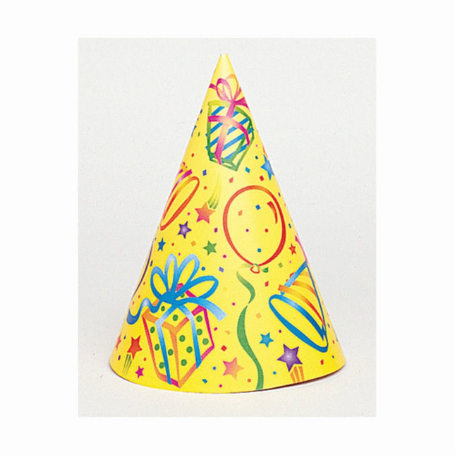Feesthoedjes Assorti 25,6cm 8st van Unique koop je bij Partywinkel