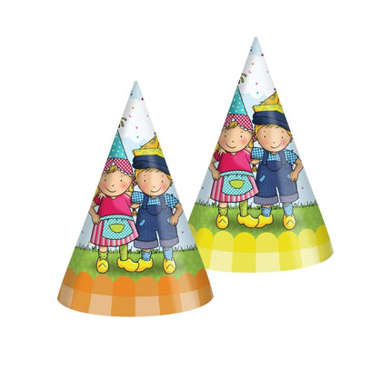 Feesthoedjes Fien & Teun 6st van Haza Witbaard koop je bij Partywinkel