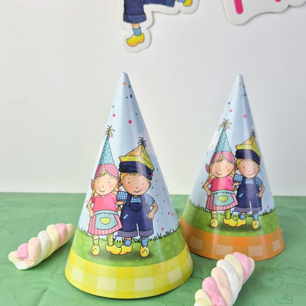 Feesthoedjes Fien & Teun 6st van Haza Witbaard koop je bij Partywinkel