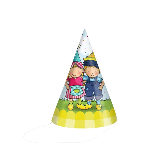 Feesthoedjes Fien & Teun 6st van Haza Witbaard koop je bij Partywinkel