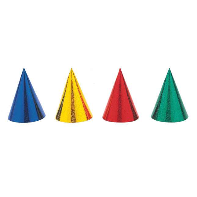 Feesthoedjes Gekleurd 15cm 8st van Unique koop je bij Partywinkel