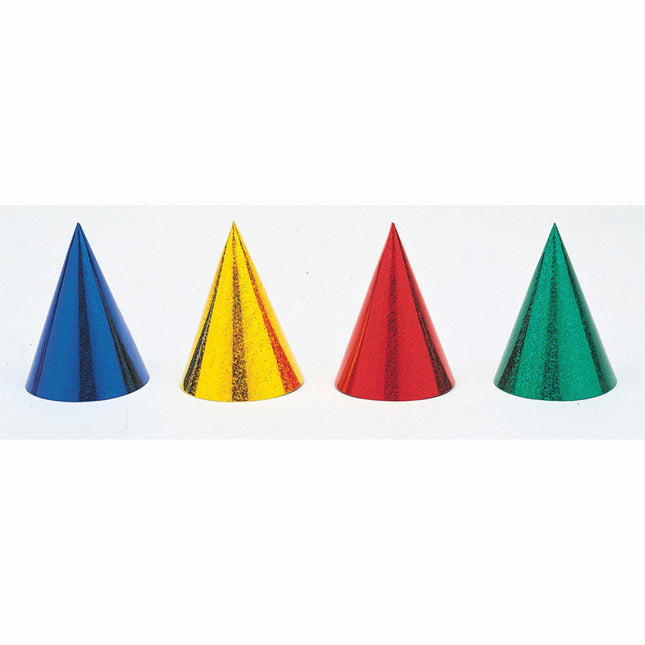 Feesthoedjes Gekleurd 15cm 8st van Unique koop je bij Partywinkel
