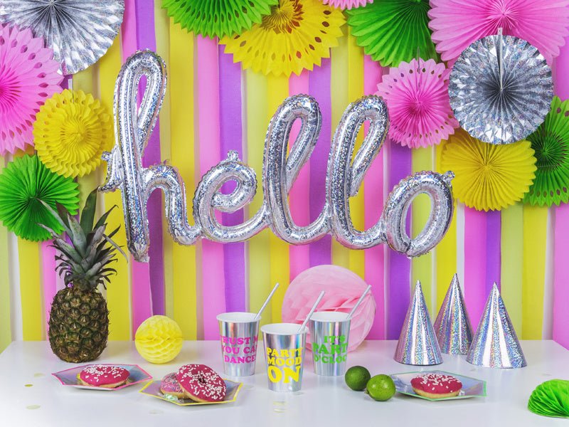 Feesthoedjes Holografisch Glitter 16cm 20st van Partydeco koop je bij Partywinkel