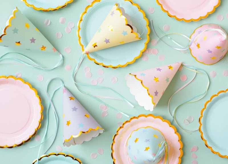 Feesthoedjes Sterren Meerkleurig 14,5cm 6st van Partydeco koop je bij Partywinkel
