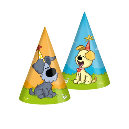 Feesthoedjes Woezel & Pip 18cm 6 stuks van Haza Witbaard koop je bij Partywinkel