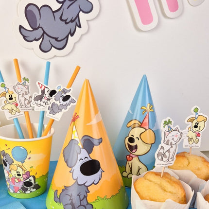 Feesthoedjes Woezel & Pip 18cm 6 stuks van Haza Witbaard koop je bij Partywinkel