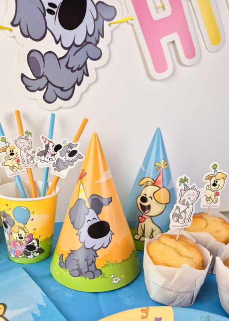 Feesthoedjes Woezel & Pip 18cm 6 stuks van Haza Witbaard koop je bij Partywinkel