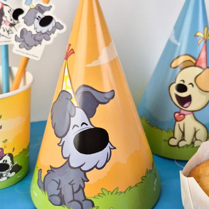 Feesthoedjes Woezel & Pip 18cm 6 stuks van Haza Witbaard koop je bij Partywinkel