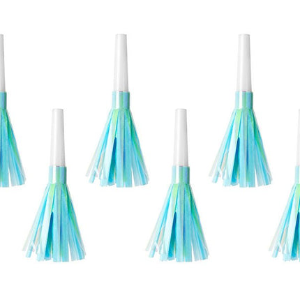 Feesttoeters Blauw 6st van Partydeco koop je bij Partywinkel