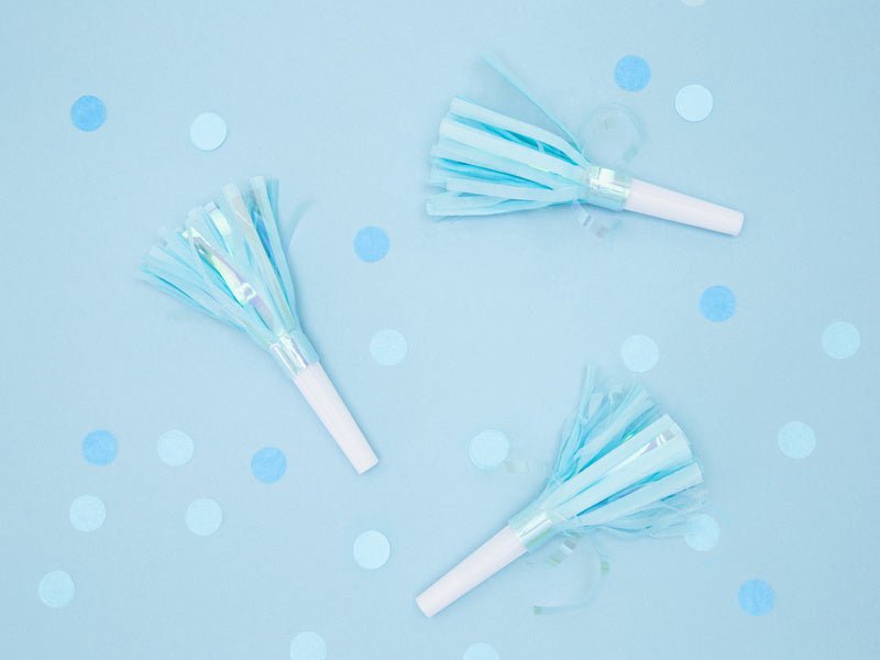 Feesttoeters Blauw 6st van Partydeco koop je bij Partywinkel