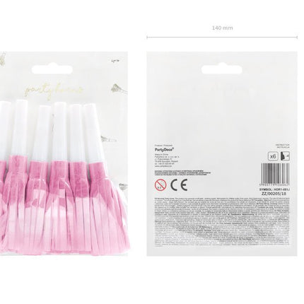 Feesttoeters Lichtroze 6st van Partydeco koop je bij Partywinkel