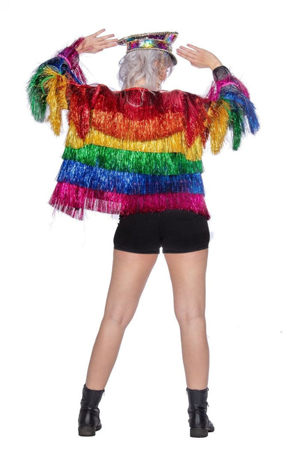 Festival Jas Regenboog Dames Tinsel van Wilbers & Wilbers koop je bij Partywinkel