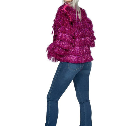 Festival Jas Fuchsia Dames Franjes van Wilbers & Wilbers koop je bij Partywinkel