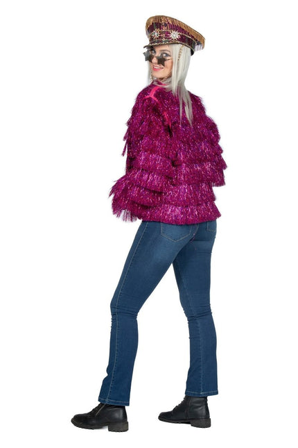 Festival Jas Fuchsia Dames Franjes van Wilbers & Wilbers koop je bij Partywinkel