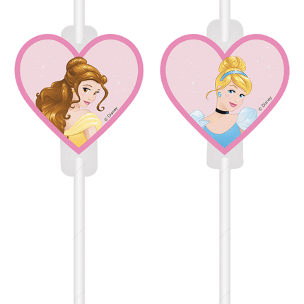 Disney Princesses Straws Heart 4pcs