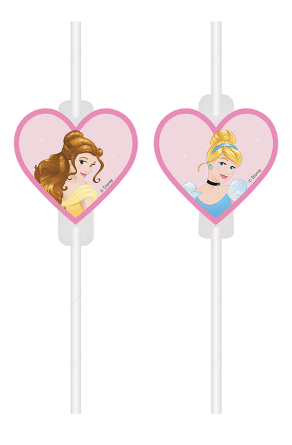 Disney Princesses Straws Heart 4pcs