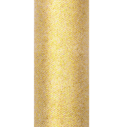Gold Tulle Roll Glitter 15cm 9m