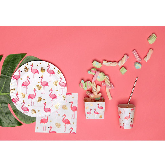 Flamingo Bekers Papier 210ml 10st van Boland koop je bij Partywinkel