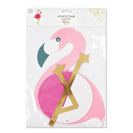 Flamingo Honeycomb Roze 52cm van WeFiesta koop je bij Partywinkel