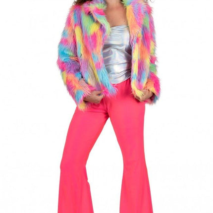 Flared Broek Neon Pink van PartyXplosion koop je bij Partywinkel