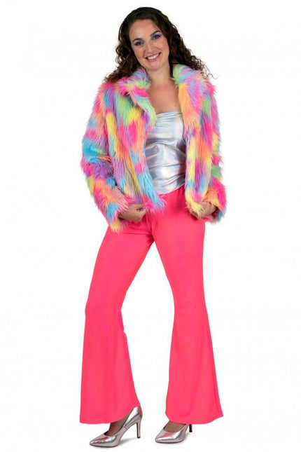 Flared Broek Neon Pink van PartyXplosion koop je bij Partywinkel