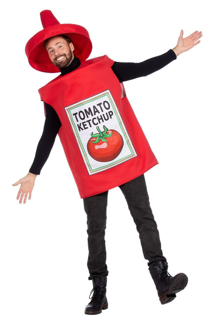 Ketchup Fles Kostuum Rood 2 delig van Wilbers & Wilbers koop je bij Partywinkel