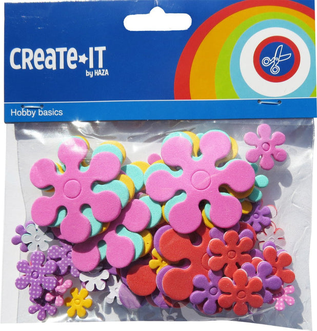 Foam Bloemen 70st van Haza Witbaard koop je bij Partywinkel