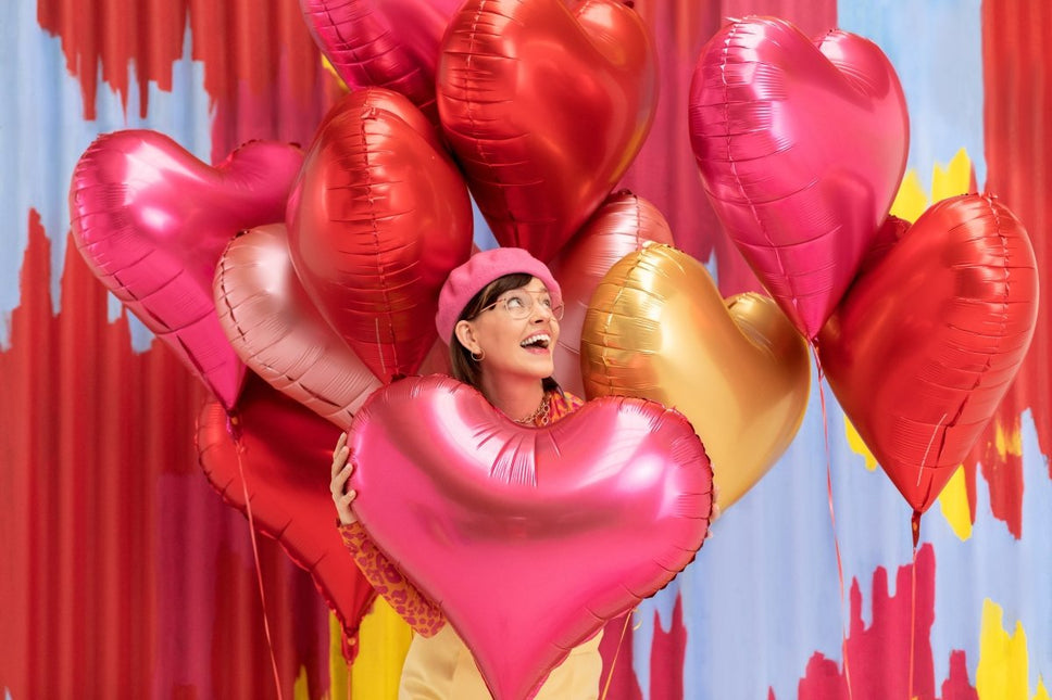 Hart Helium Ballon Goud Leeg 75cm van Partydeco koop je bij Partywinkel