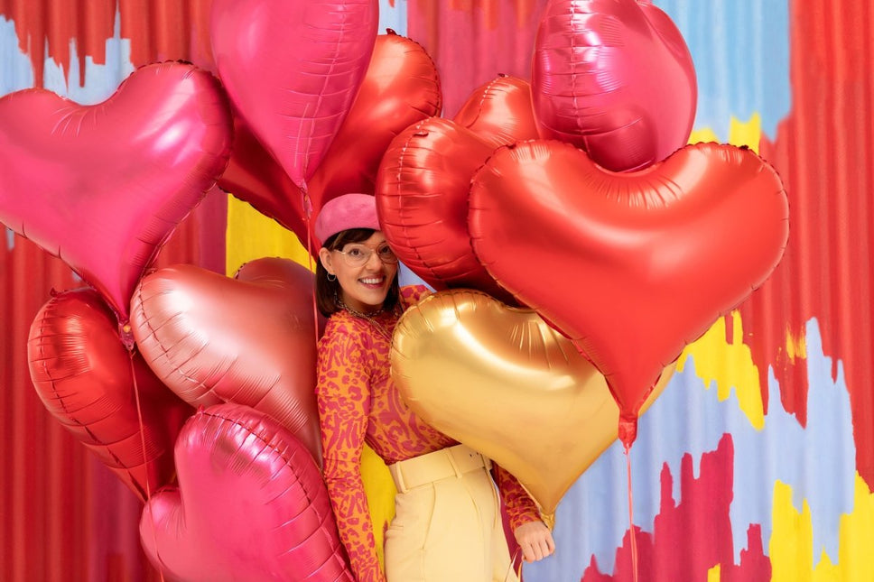 Hart Helium Ballon Goud Leeg 75cm van Partydeco koop je bij Partywinkel