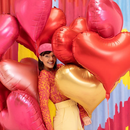 Hart Helium Ballon Rose Goud Leeg 75cm van Partydeco koop je bij Partywinkel