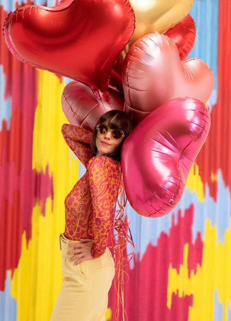 Hart Helium Ballon Rose Goud Leeg 75cm van Partydeco koop je bij Partywinkel