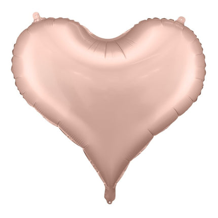 Hart Helium Ballon Rose Goud Leeg 75cm van Partydeco koop je bij Partywinkel