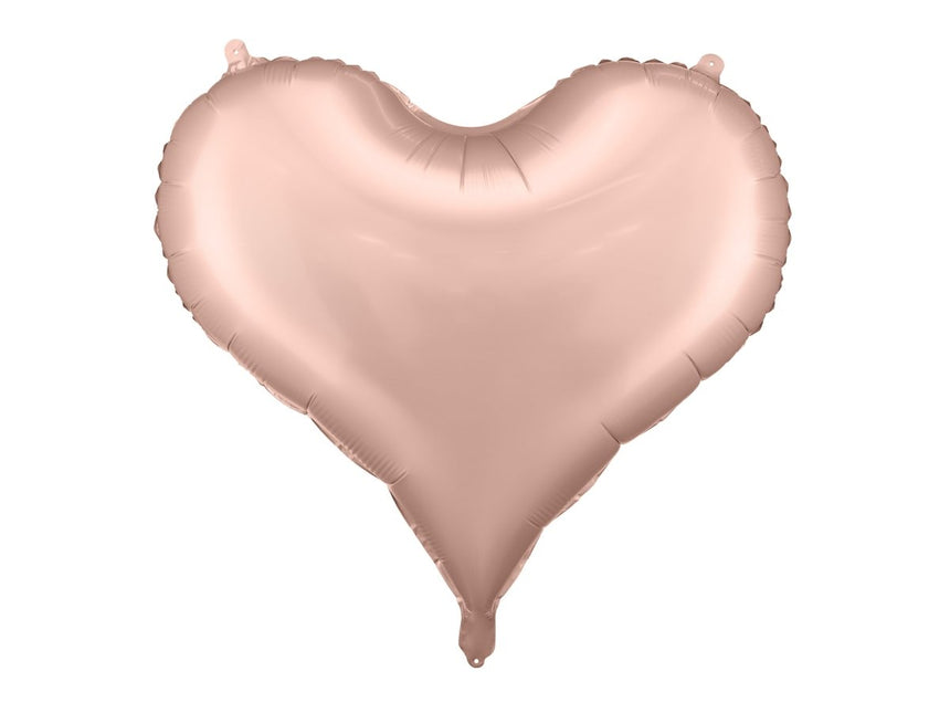 Hart Helium Ballon Rose Goud Leeg 75cm van Partydeco koop je bij Partywinkel