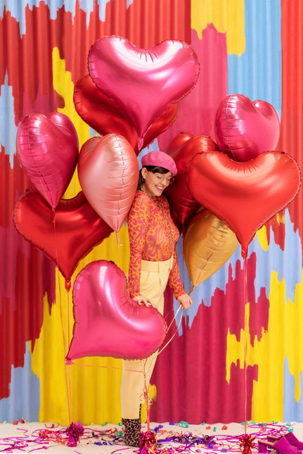 Hart Helium Ballon Rose Goud Leeg 75cm van Partydeco koop je bij Partywinkel