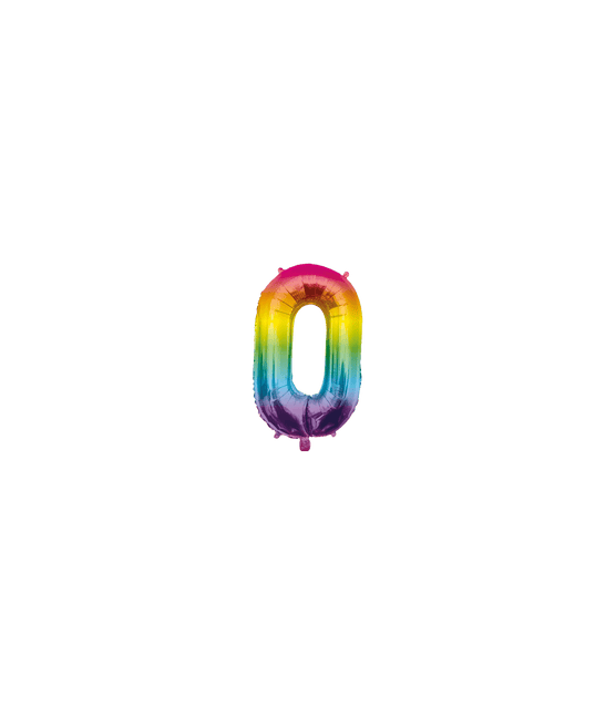 Folie Ballon 40cm 0 Regenboog van Paper Dreams koop je bij Partywinkel