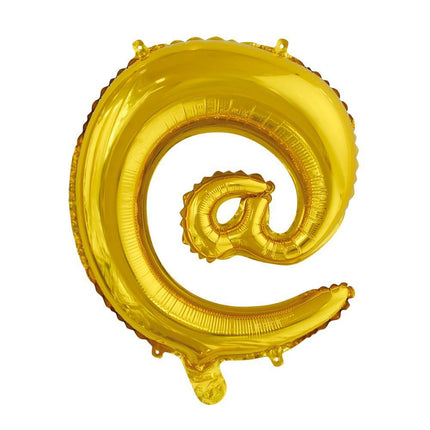 Folie Ballon Apenstaartje @ Goud 41cm met Rietje van WeFiesta koop je bij Partywinkel