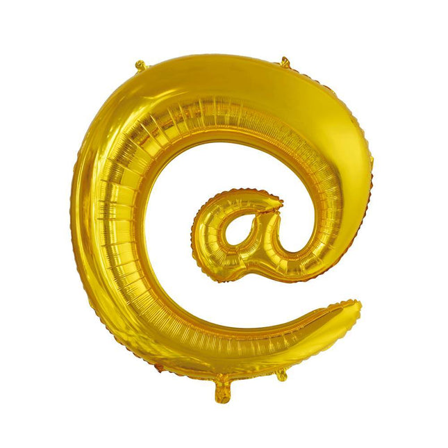 Folie Ballon Apenstaartje @ Goud XL 102cm leeg van WeFiesta koop je bij Partywinkel