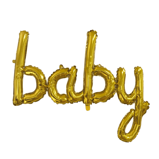 Folie Ballon Baby Goud 42cm leeg van WeFiesta koop je bij Partywinkel