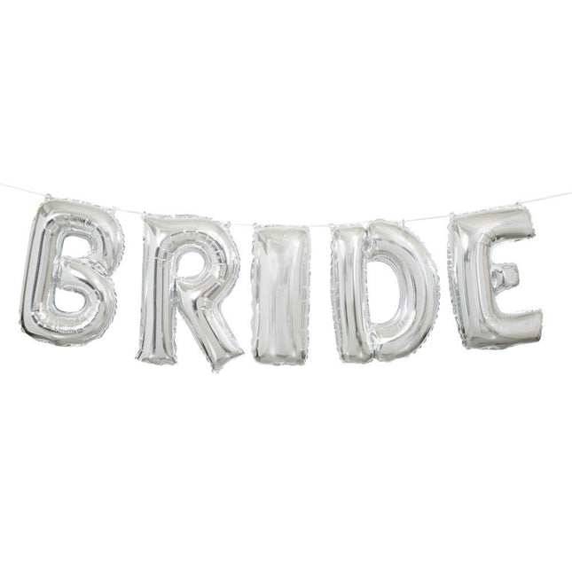 Folie Ballon Bride Zilver Leeg 2,74m van Unique koop je bij Partywinkel