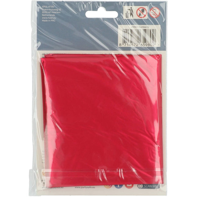 Folie Ballon Cijfer 0 Mat Rood XL 86cm leeg van Folat koop je bij Partywinkel