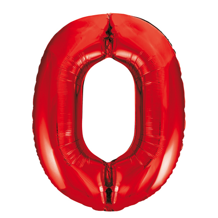 Folie Ballon Cijfer 0 Rood XL 86cm leeg van WeFiesta koop je bij Partywinkel