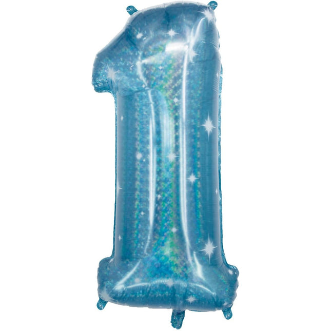 Folie Ballon Cijfer 1 Galaxy 86cm leeg van Folat koop je bij Partywinkel