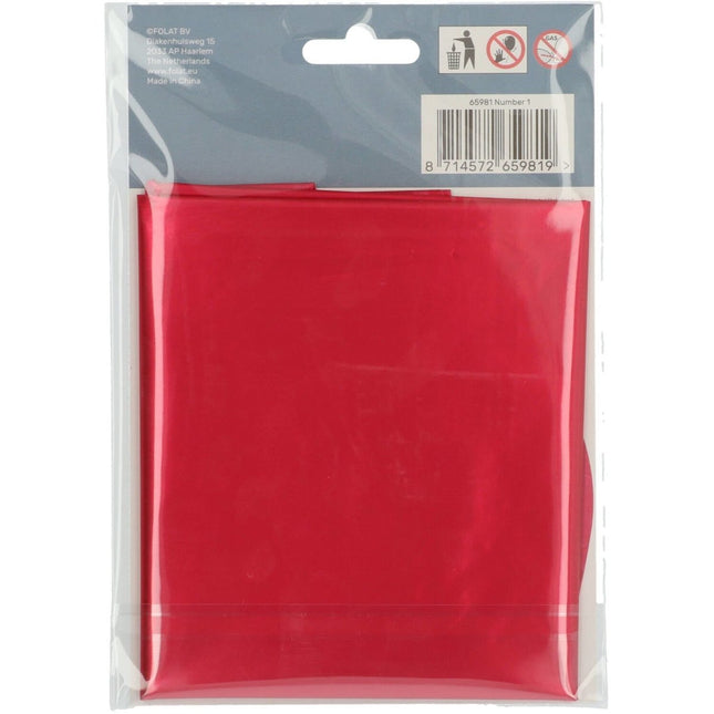 Folie Ballon Cijfer 1 Mat Rood XL 86cm leeg van Folat koop je bij Partywinkel