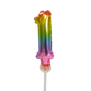 Folie Ballon Cijfer 1 Regenboog 13cm leeg van WeFiesta koop je bij Partywinkel