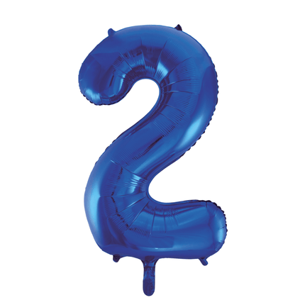 Folie Ballon Cijfer 2 Blauw XL 86cm leeg van WeFiesta koop je bij Partywinkel