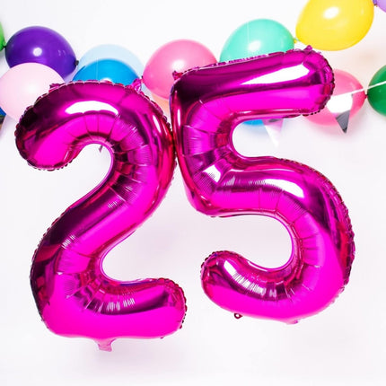 Folie Ballon Cijfer 2 Fuchsia Metallic XL 86cm leeg van Folat koop je bij Partywinkel